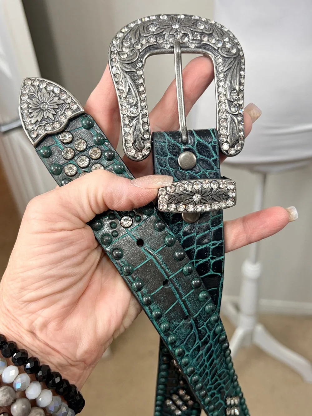 Nocona Belt Co teal croc